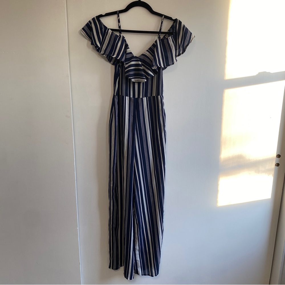 Japna Jumpsuit- Blue & white stripes size Small
